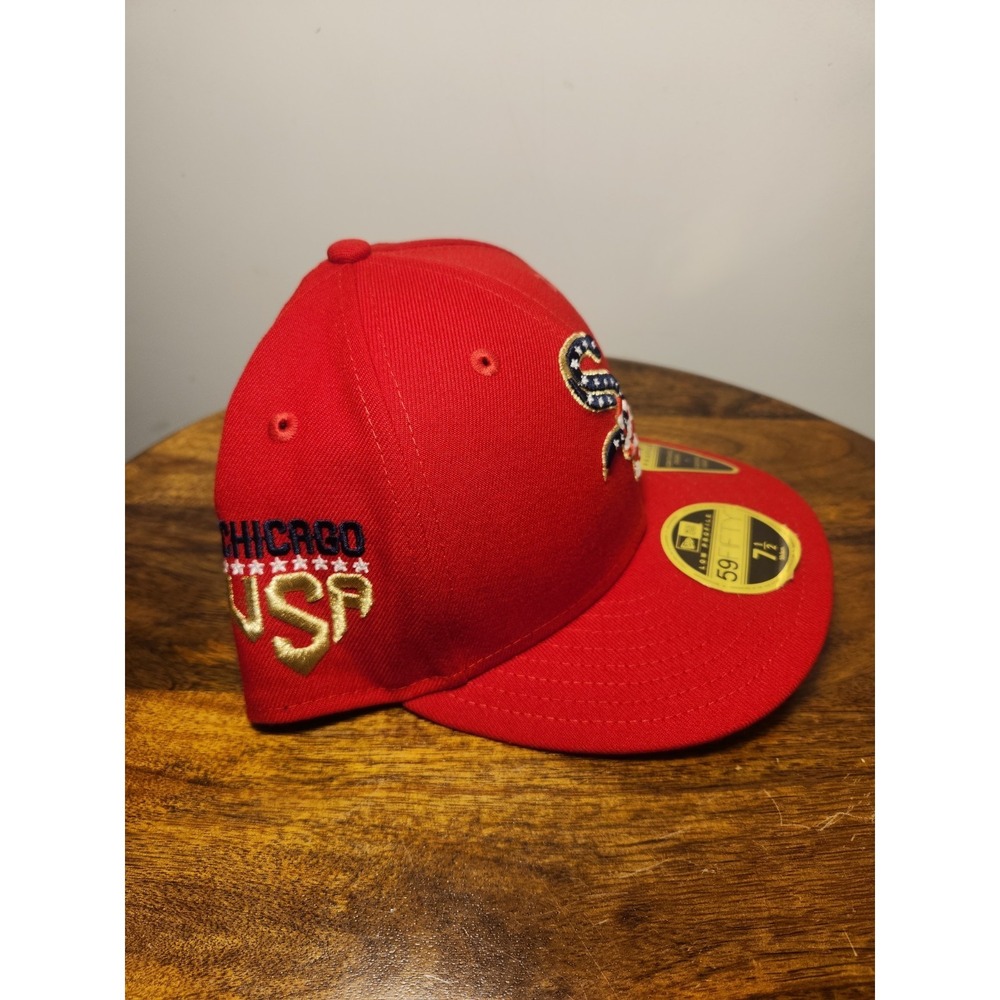 Chicago White Sox 4th of July New Era 59Fifty Fitted 7 1/2 Hat Cap Low Profile - Picture 2 of 4